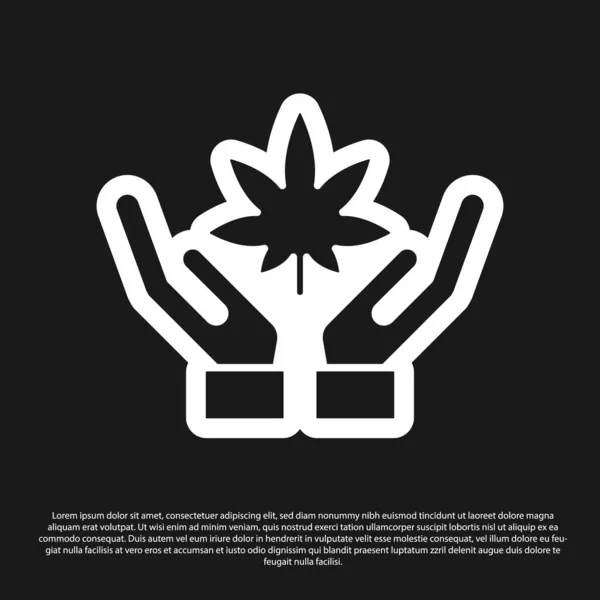 Black Medical marijuana or cannabis leaf icon isolated on black background. Hemp symbol. Vector Illustration — Stock Vector