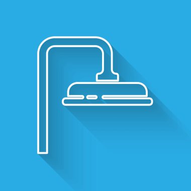 Su damlaları akan beyaz çizgi başlıklı uzun gölgeli ikon. Vektör İllüstrasyonu