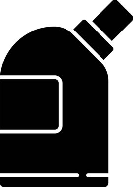 Çamaşır deterjanı, çamaşır suyu, bulaşık deterjanı ya da beyaz arka planda izole edilmiş başka bir temizlik malzemesi için siyah plastik şişeler. Vektör İllüstrasyonu