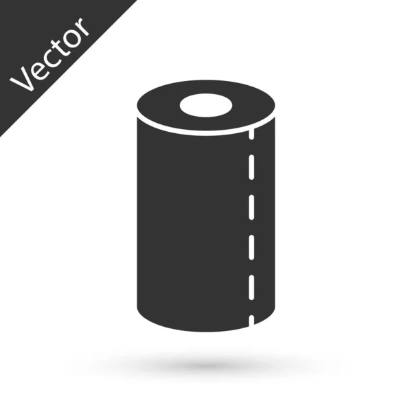 Grey Paper towel roll icon isolated on white background. Vector Illustration — Stock Vector