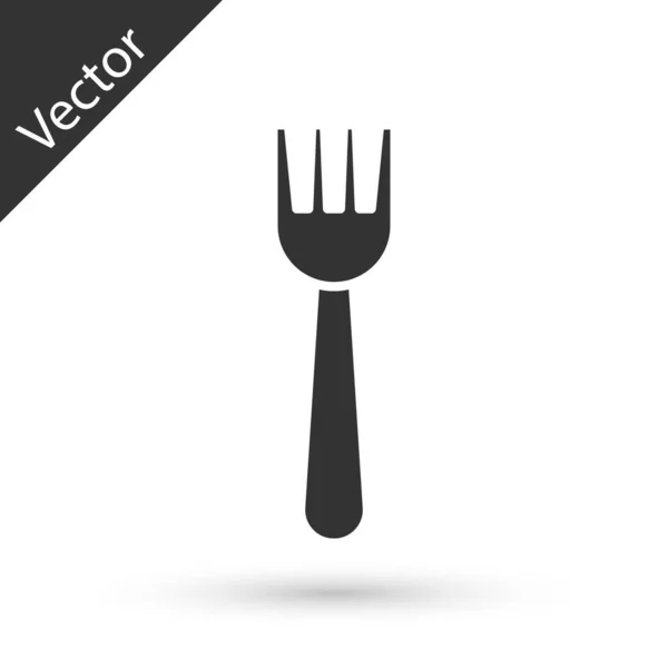 Grey Disposable plastic fork icon isolated on white background. Vector Illustration — Stock Vector