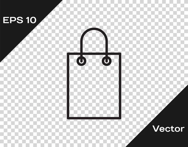 Black line Paper shopping bag icon isoliert auf transparentem Hintergrund. Paketschild. Vektorillustration — Stockvektor