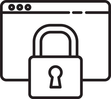 Siyah çizgi HTTPS ve SSL simgeleri ile sitenizi emniyete alın. İnternet iletişim protokolü. Vektör İllüstrasyonu