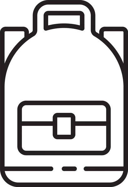 Schwarze Linie Wanderrucksack-Symbol isoliert auf weißem Hintergrund. Camping- und Bergwanderrucksack. Vektorillustration — Stockvektor
