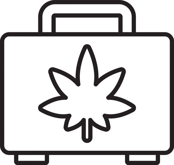 Černá čára Nákupní box lékařské marihuany nebo konopných listů ikony izolované na bílém pozadí. Kupuji konopí. Symbol konopí. Vektorová ilustrace — Stockový vektor