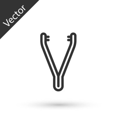 Gri çizgi tıbbi cımbız ikonu beyaz arka planda izole edilmiş. İlaç ve sağlık. Anatomik cımbız. Vektör İllüstrasyonu