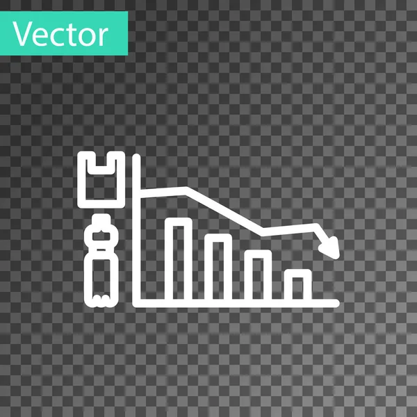 Linha branca Ícone infográfico de ecologia isolado em fundo transparente. Ilustração vetorial — Vetor de Stock