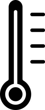 Siyah Meteoroloji termometresi beyaz zeminde izole edilmiş ikonu ölçüyor. Termometre termometresi sıcak ya da soğuk hava gösteriyor. Vektör İllüstrasyonu.