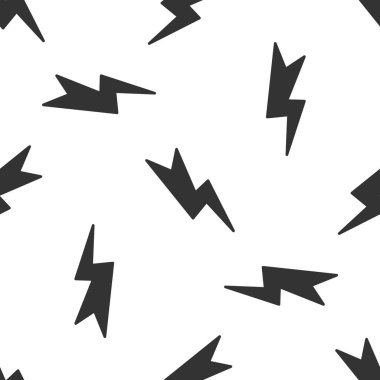 Gri Şimşek simgesi beyaz arka planda izole edilmiş kusursuz desen. Flaş işareti. Flaş ikonunu yükle. Gök gürültüsü. Yıldırım çarpması. Vektör İllüstrasyonu.