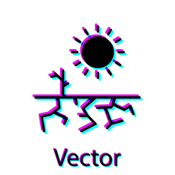 Ícone Seca Preta Isolado Fundo Branco Ilustração Vetorial — Vetor de Stock