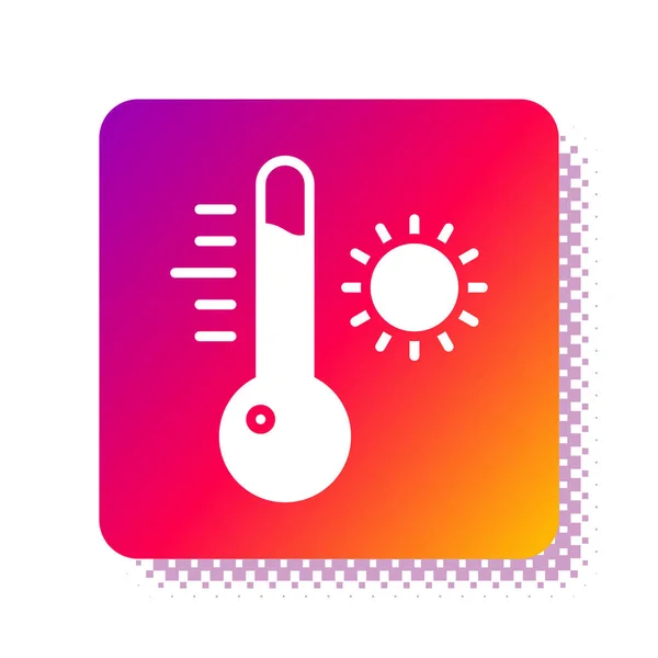 Witte Meteorologie Thermometer Meten Pictogram Geïsoleerd Witte Achtergrond Thermometer Apparatuur — Stockvector