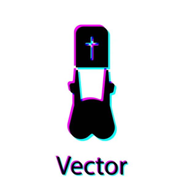 Black Priest Icon Isolated White Background Vector Illustration — Stock Vector