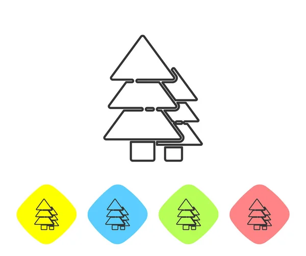 Graue Linie Baum Symbol Isoliert Auf Weißem Hintergrund Symbol Wald — Stockvektor