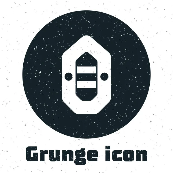 Grunge Rafting Boat Icon 배경에 분리되어 있습니다 야겠어 스포츠 극단적 — 스톡 벡터