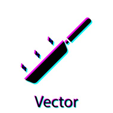 Siyah kızartma tavası simgesi beyaz arkaplanda izole edildi. Kızartma veya kızartma gıda sembolü. Vektör İllüstrasyonu.