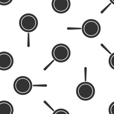 Gri kızartma ikonu beyaz arka planda izole edilmiş pürüzsüz desen. Kızartma veya kızartma gıda sembolü. Vektör İllüstrasyonu.