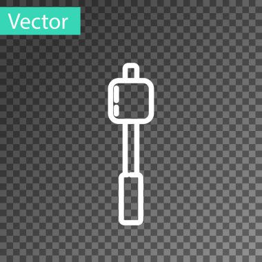 Çubuk simgesinde beyaz çizgi şekerlemesi şeffaf arkaplanda izole edilmiş. Vektör İllüstrasyonu.