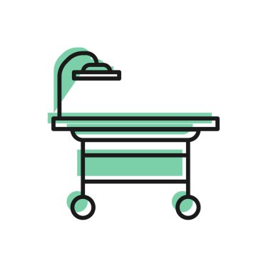 Siyah çizgi işletim tablosu simgesi beyaz arkaplanda izole edildi. Vektör İllüstrasyonu.