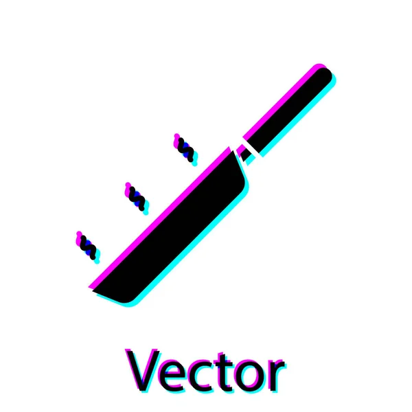 Schwarzes Bratpfannensymbol Isoliert Auf Weißem Hintergrund Frittieren Oder Braten Vektorillustration — Stockvektor