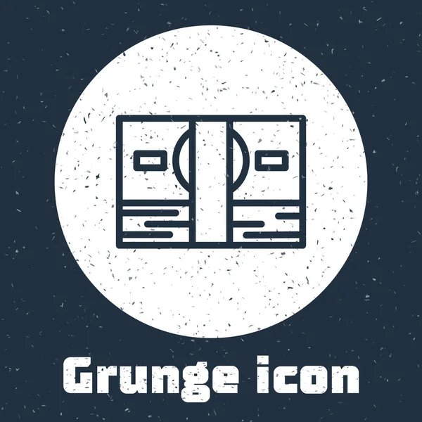 Grunge Line Empile Icône Trésorerie Papier Monnaie Isolée Sur Fond — Image vectorielle