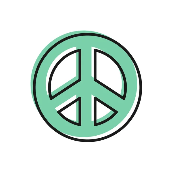 Schwarze Linie Peace Symbol Isoliert Auf Weißem Hintergrund Hippie Symbol — Stockvektor