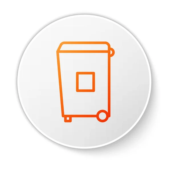 Orangefarbene Linie Mülleimer Symbol Isoliert Auf Weißem Hintergrund Mülleimer Schild — Stockvektor