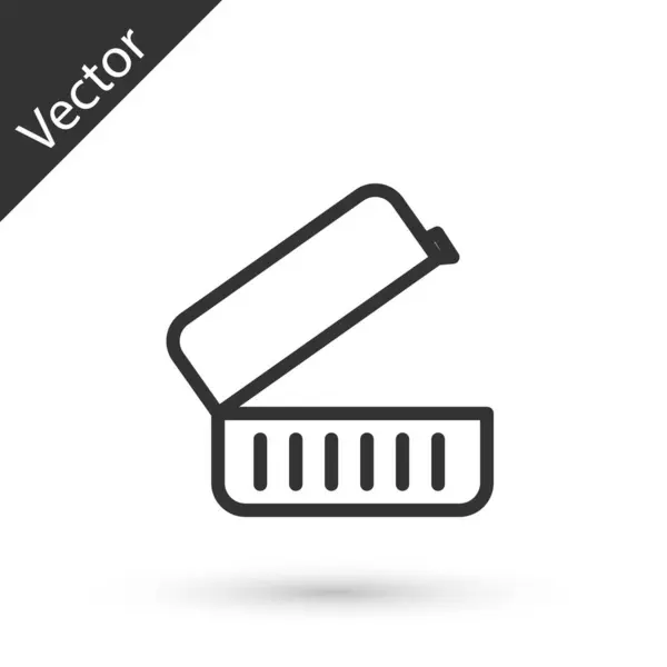 Graue Linie Lunchbox Symbol Isoliert Auf Weißem Hintergrund Vektorillustration — Stockvektor