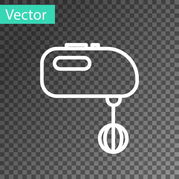 Weiße Linie Elektromixer Symbol Isoliert Auf Transparentem Hintergrund Küchenmixer Vektorillustration — Stockvektor