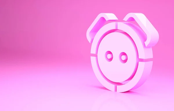 Růžový Robot Vysavač Ikona Izolované Růžovém Pozadí Chytrý Domácí Spotřebič — Stock fotografie