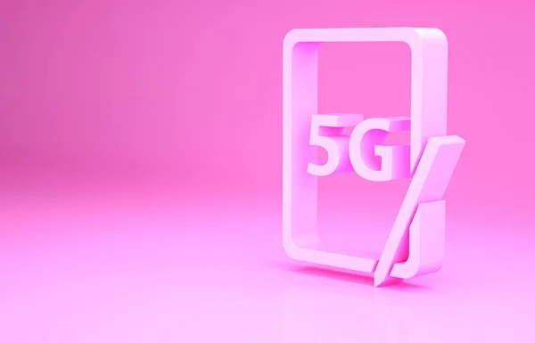 Pink Graphic Tabletka Bezprzewodowym Internetem Wifi Ikona Izolowane Różowym Tle — Zdjęcie stockowe