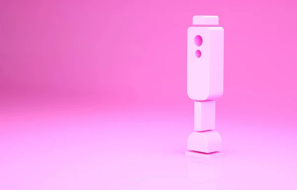 ピンクの背景に隔離されたピンクのブレンダーアイコン ボウルとキッチン電動固定ブレンダー スムージー カクテルやジュースを調理します 最小限の概念 3Dイラスト3Dレンダリング — ストック写真