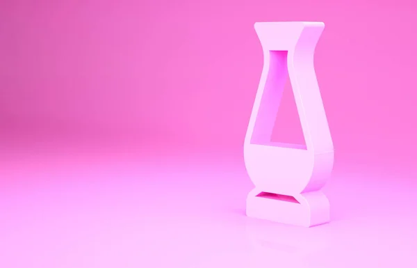 ピンクインドの花瓶のアイコンピンクの背景に隔離された 最小限の概念 3Dイラスト3Dレンダリング — ストック写真