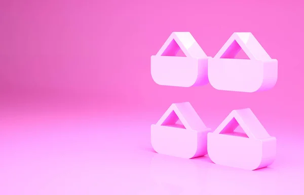 ピンクのインドのスパイスアイコンがピンクの背景に隔離されています 最小限の概念 3Dイラスト3Dレンダリング — ストック写真