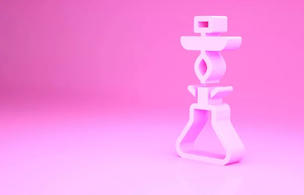 ピンクのフカのアイコンはピンクの背景に隔離されました 最小限の概念 3Dイラスト3Dレンダリング — ストック写真