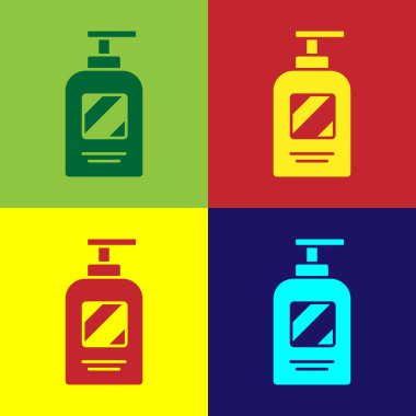 Arka planda izole edilmiş bir şampuan şişesi. Vektör İllüstrasyonu.