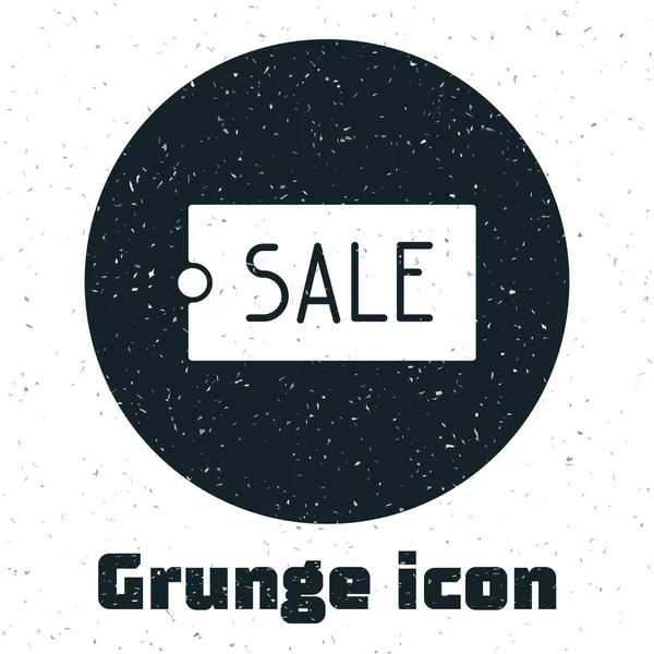 Grunge Étiquette Prix Avec Inscription Icône Vente Isolée Sur Fond — Image vectorielle