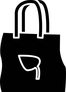 Beyaz zemin üzerinde geri dönüşüm simgesi olan siyah kağıt alışveriş torbası. Geri dönüşüm sembollü çanta. Vektör İllüstrasyonu.