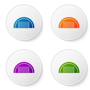 Renk Garajı simgesi beyaz arkaplanda izole edildi. Simgeleri daire düğmelerine ayır. Vektör.