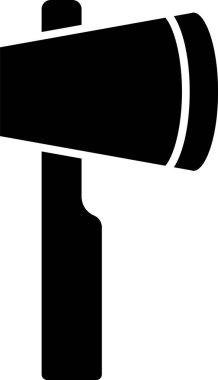 Beyaz arka planda siyah tahta balta simgesi izole edildi. Oduncu baltası. Vektör.