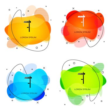 Siyah Tırpan simgesi beyaz arkaplanda izole edildi. Sıvı şekilli soyut pankart. Vektör.