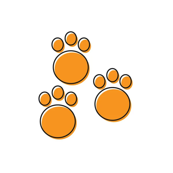 Иконка Orange Paw Print Белом Фоне Отпечаток Лапы Собаки Кошки — стоковый вектор