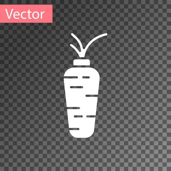 White Carrot Symbol Isoliert Auf Transparentem Hintergrund Vektor — Stockvektor