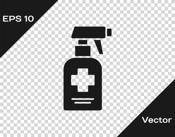 Botella Negra Jabón Líquido Antibacteriano Con Icono Del Dispensador Aislado — Vector de stock