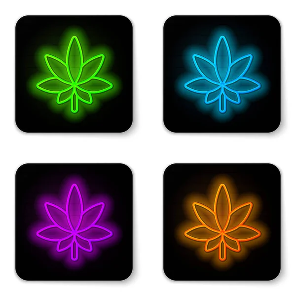 Parlak Neon Hattı Beyaz Arka Planda Izole Edilmiş Tıbbi Marihuana — Stok Vektör