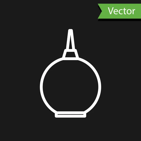 Icono Enema Línea Blanca Aislado Sobre Fondo Negro Enema Con — Vector de stock