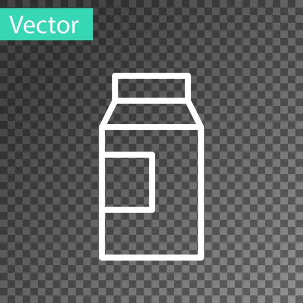 White Line Papierverpackung Für Milch Symbol Isoliert Auf Transparentem Hintergrund — Stockvektor