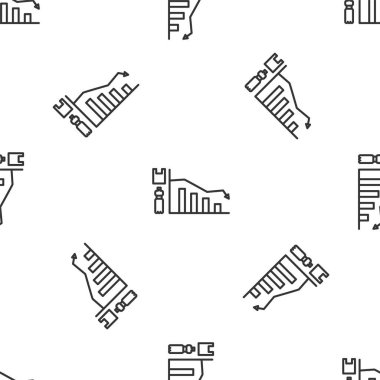 Gri çizgi ekoloji bilgi simgesi beyaz arka planda izole edilmiş kusursuz desen. Vektör İllüstrasyonu.