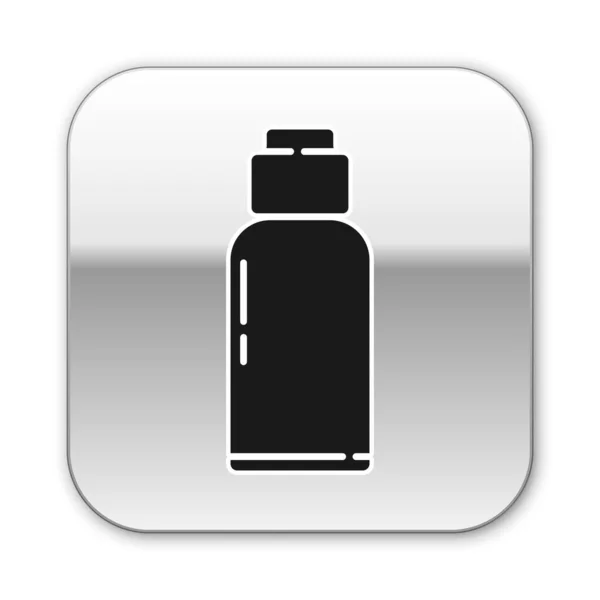 Ikon Botol Air Black Canteen Terisolasi Pada Latar Belakang Putih - Stok Vektor