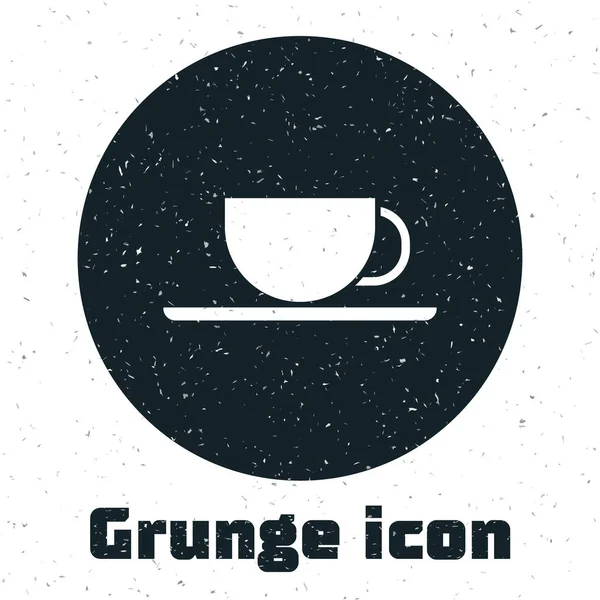 Grunge Coffee Cup Icon Isolated White Background Tea Cup Hot — Stock Vector