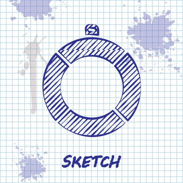 Sketch Line Ícone Lifebuoy Isolado Fundo Branco Símbolo Cinto Salvação — Vetor de Stock